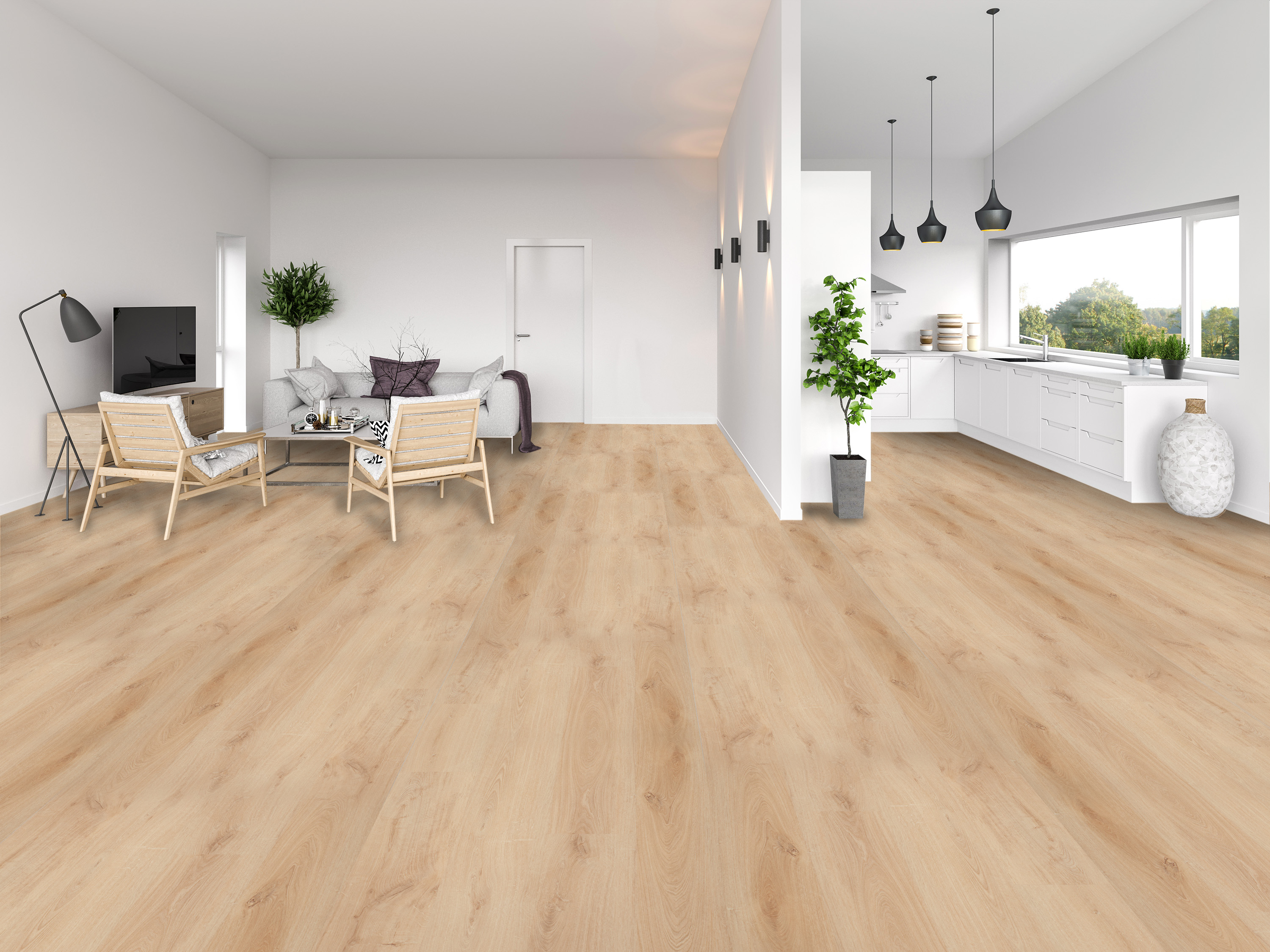 SPC Vinylboden mit integrierter Trittschalldämmung - Dekor: Taleiche ultramatt 228x6.5x1220mm