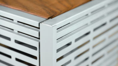 Terrassenbelüftungsprofil - Blende 150 mm Aluminium silber eloxiert